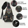 bisibuy Ethnic Sugar Skull Sling Bag for Women Men Crossbody Sling Backpack Shoulder Bag Chest Bag Daypack for Travel Hiking Outdoor view 3