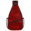 bisibuy Red Love Letters Sling Bag for Women Men Crossbody Sling Backpack Shoulder Bag Chest Bag Daypack for Travel Hiking Outdoor view 1