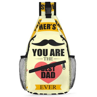 bisibuy Father's Day Mustache Sling Bag for Women Men Crossbody Sling Backpack Shoulder Bag Chest Bag Daypack for Travel Hiking Outdoor