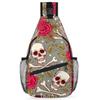 bisibuy Skeleton Flower Sling Bag for Women Men Crossbody Sling Backpack Shoulder Bag Chest Bag Daypack for Travel Hiking Outdoor view 1