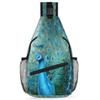 bisibuy Bird Peacock Painted Sling Bag for Women Men Crossbody Sling Backpack Shoulder Bag Chest Bag Daypack for Travel Hiking Outdoor view 1