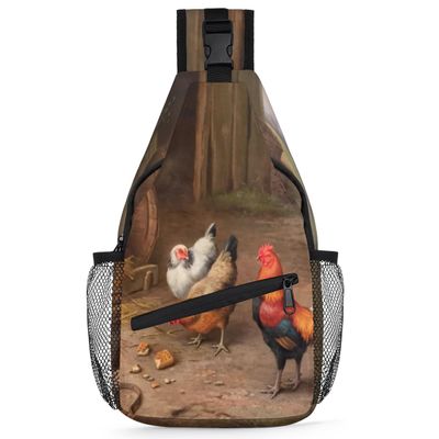 bisibuy Chicken Nest Barrel Sling Bag for Women Men Crossbody Sling Backpack Shoulder Bag Chest Bag Daypack for Travel Hiking Outdoor
