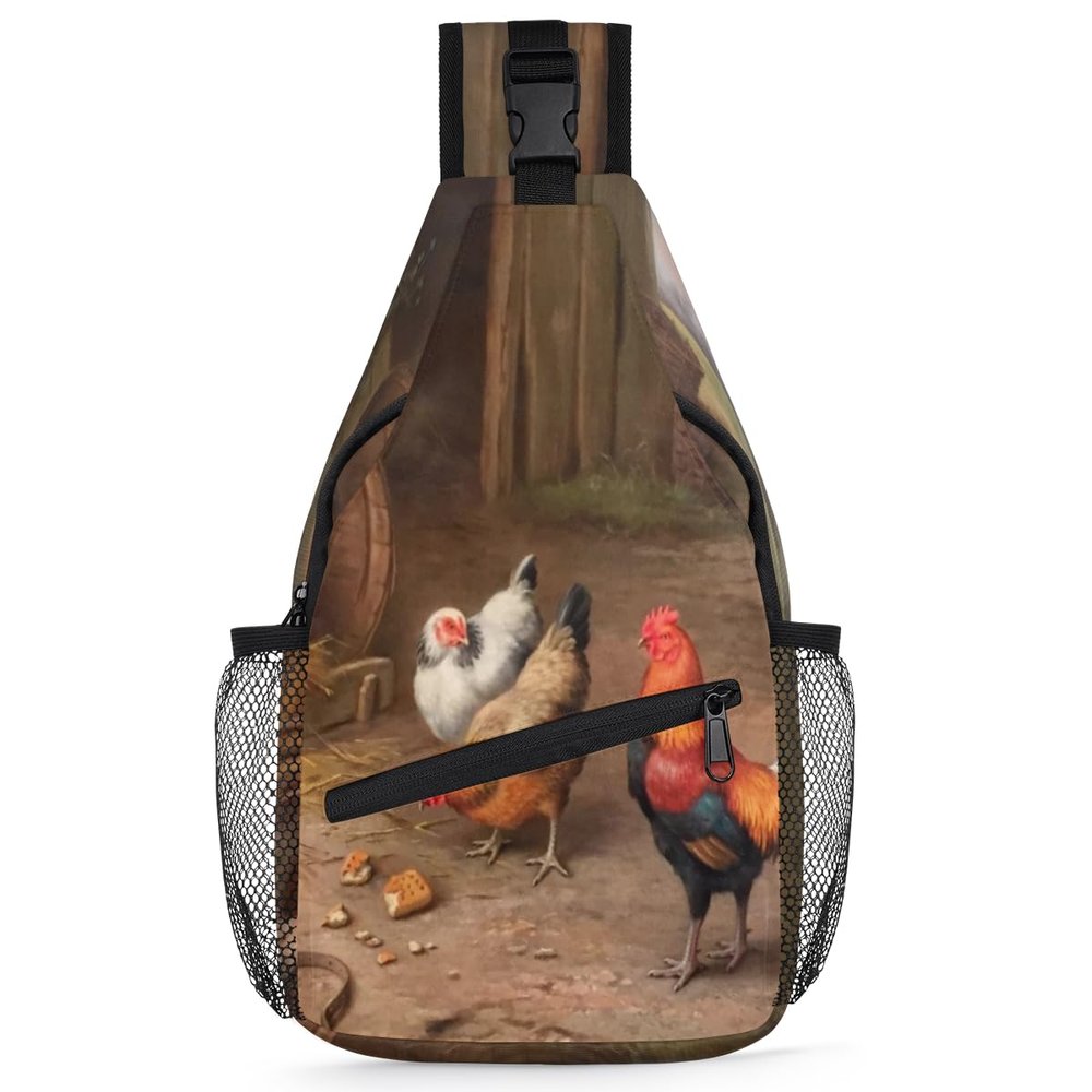 bisibuy Chicken Nest Barrel Sling Bag for Women Men Crossbody Sling Backpack Shoulder Bag Chest Bag Daypack for Travel Hiking Outdoor