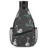 bisibuy Flamingos Dark Grey Sling Bag for Women Men Crossbody Sling Backpack Shoulder Bag Chest Bag Daypack for Travel Hiking Outdoor view 1