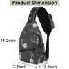 bisibuy Flamingos Dark Grey Sling Bag for Women Men Crossbody Sling Backpack Shoulder Bag Chest Bag Daypack for Travel Hiking Outdoor view 2