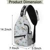 bisibuy Flower Bird Branch Pattern Sling Bag for Women Men Crossbody Sling Backpack Shoulder Bag Chest Bag Daypack for Travel Hiking Outdoor view 2