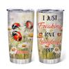 Hyturtle Personalized Gifts LadyBug Lover - I Just Freaking Love Ladybugs Customized Name Stainless Steel Tumbler 20 oz With Lid - Idea Cute Animals Lover Gifts For Women, Girl On Birthday, Christmas view 1