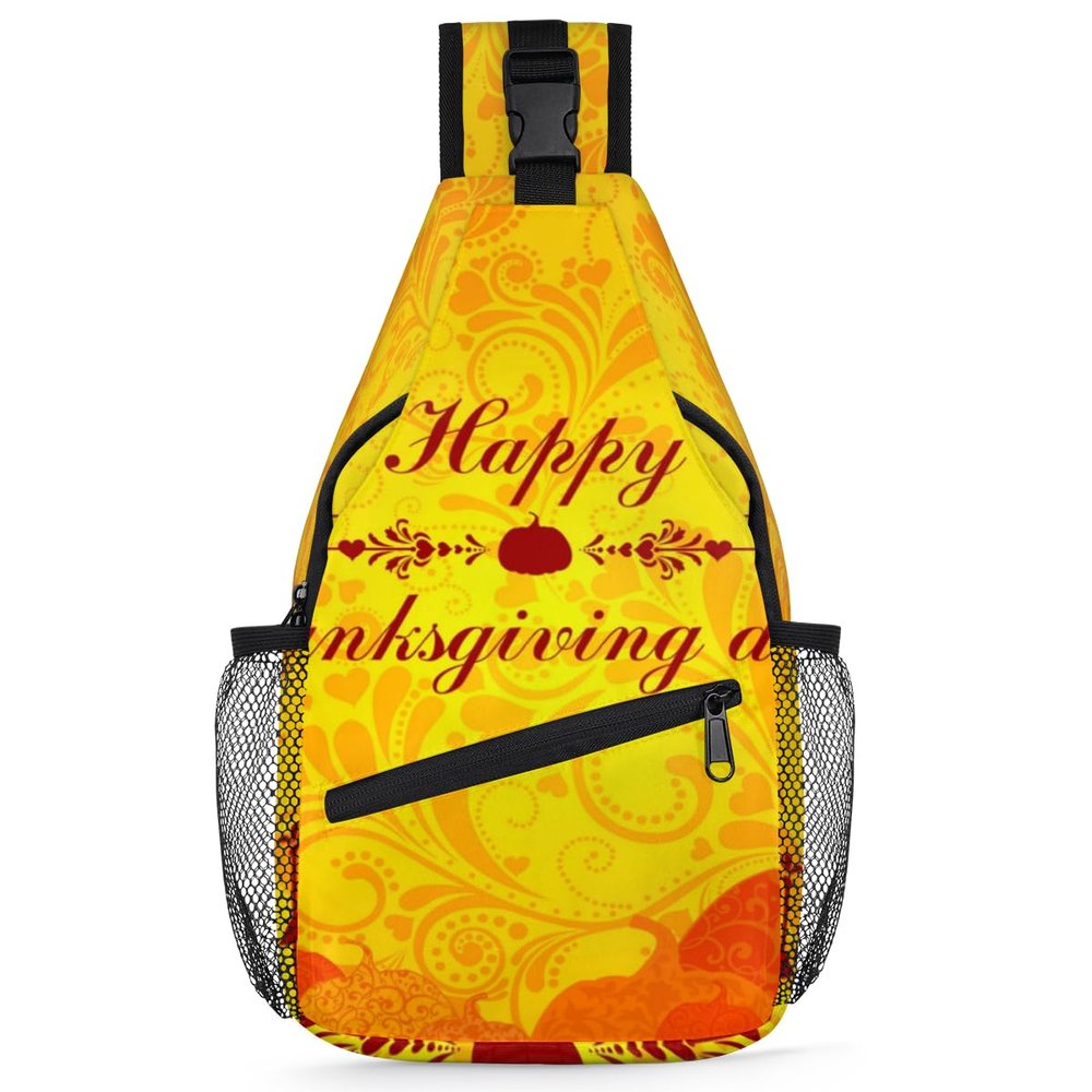 bisibuy Thanksgiving Sling Bag for Women Men Crossbody Sling Backpack Shoulder Bag Chest Bag Daypack for Travel Hiking Outdoor