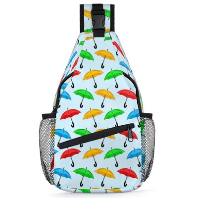 bisibuy Color Umbrellas Sling Bag for Women Men Crossbody Sling Backpack Shoulder Bag Chest Bag Daypack for Travel Hiking Outdoor