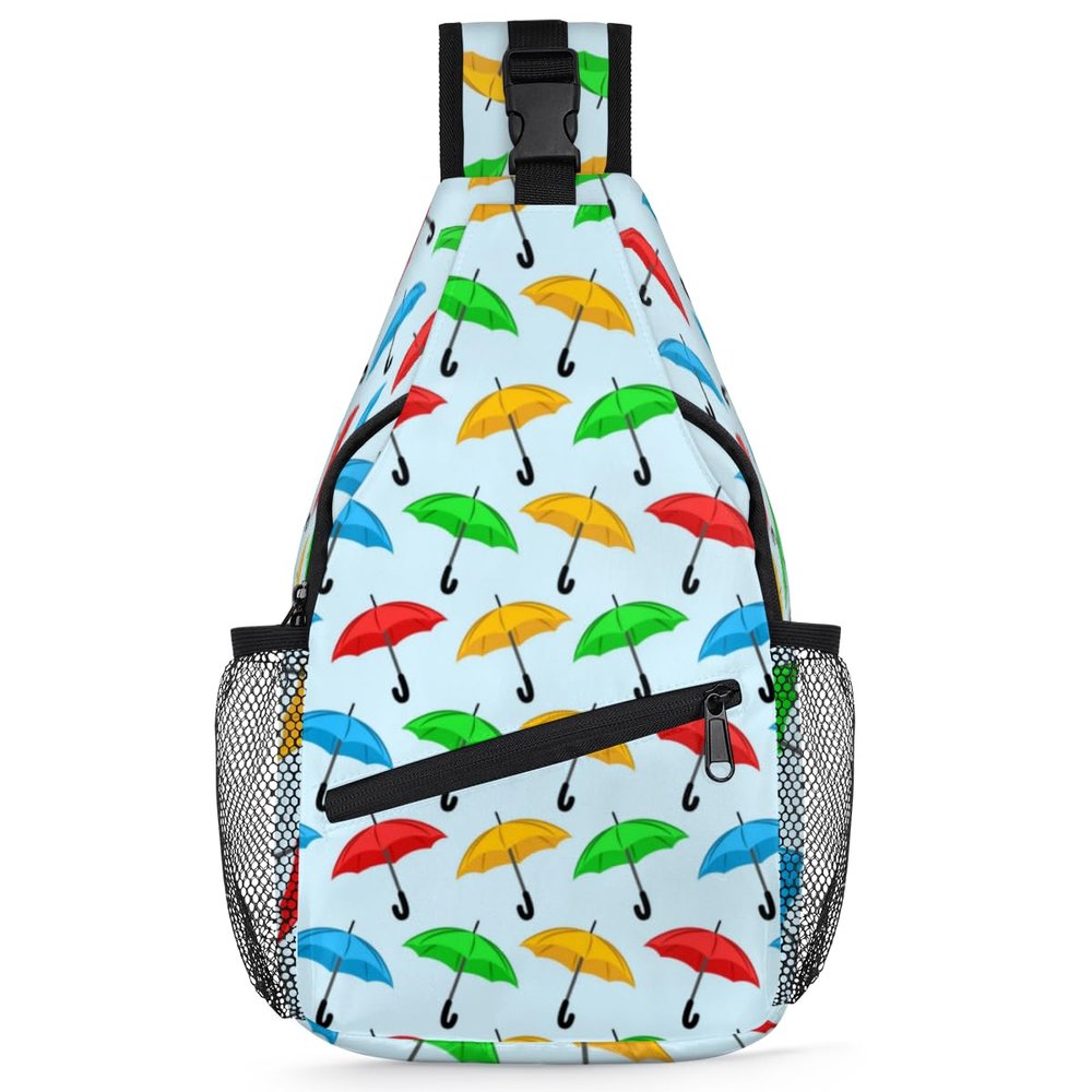 bisibuy Color Umbrellas Sling Bag for Women Men Crossbody Sling Backpack Shoulder Bag Chest Bag Daypack for Travel Hiking Outdoor