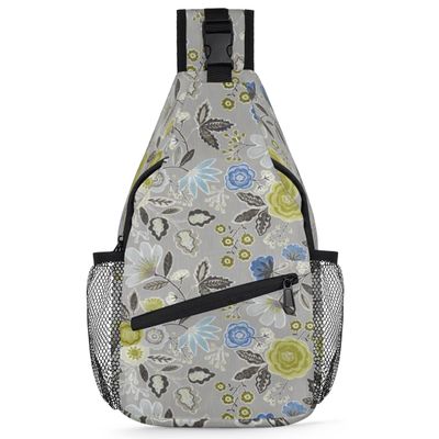 bisibuy Bohemian Floral Sling Bag for Women Men Crossbody Sling Backpack Shoulder Bag Chest Bag Daypack for Travel Hiking Outdoor