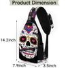 bisibuy Mexican Sugar Skull Sling Bag for Women Men Crossbody Sling Backpack Shoulder Bag Chest Bag Daypack for Travel Hiking Outdoor view 2