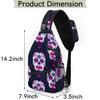 bisibuy Pink Sugar Skull Sling Bag for Women Men Crossbody Sling Backpack Shoulder Bag Chest Bag Daypack for Travel Hiking Outdoor view 2