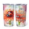 Hyturtle Personalized Gifts LadyBug Lover - Just A Girl Who Loves Ladybugs Custom Stainless Steel Tumbler 20 oz With Lid - Idea Cute Animals Lover Gifts For Women, Girl On Birthday, Christmas view 1