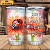 Hyturtle Personalized Gifts LadyBug Lover - Just A Girl Who Loves Ladybugs Custom Stainless Steel Tumbler 20 oz With Lid - Idea Cute Animals Lover Gifts For Women, Girl On Birthday, Christmas view 2