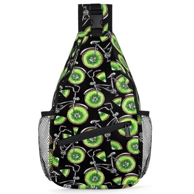 bisibuy Kiwi Wheels Sling Bag for Women Men Crossbody Sling Backpack Shoulder Bag Chest Bag Daypack for Travel Hiking Outdoor