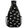 bisibuy Skeleton Black Sling Bag for Women Men Crossbody Sling Backpack Shoulder Bag Chest Bag Daypack for Travel Hiking Outdoor view 1