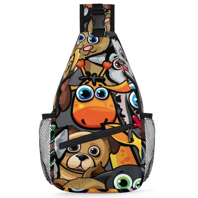 bisibuy Cartoon Dog Animal Sling Bag for Women Men Crossbody Sling Backpack Shoulder Bag Chest Bag Daypack for Travel Hiking Outdoor