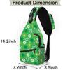 bisibuy Green Hearts And Flowers Sling Bag for Women Men Crossbody Sling Backpack Shoulder Bag Chest Bag Daypack for Travel Hiking Outdoor view 3