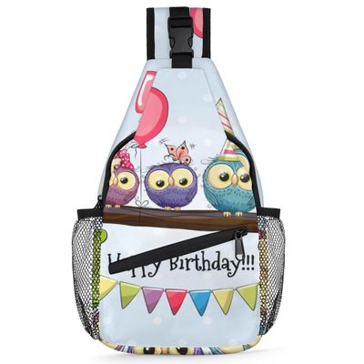 bisibuy Happy Birthday Sling Bag for Women Men Crossbody Sling Backpack Shoulder Bag Chest Bag Daypack for Travel Hiking Outdoor