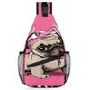 bisibuy Cute Bulldog Pink Sling Bag for Women Men Crossbody Sling Backpack Shoulder Bag Chest Bag Daypack for Travel Hiking Outdoor view 1