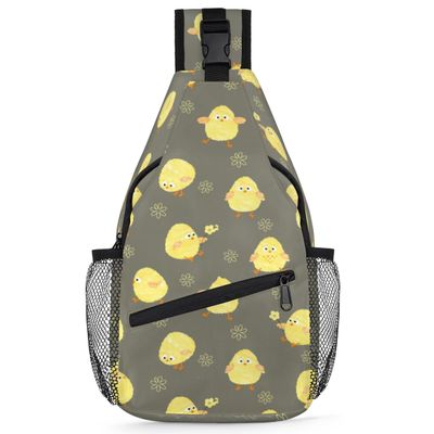 bisibuy Funny Yellow Chicks Sling Bag for Women Men Crossbody Sling Backpack Shoulder Bag Chest Bag Daypack for Travel Hiking Outdoor