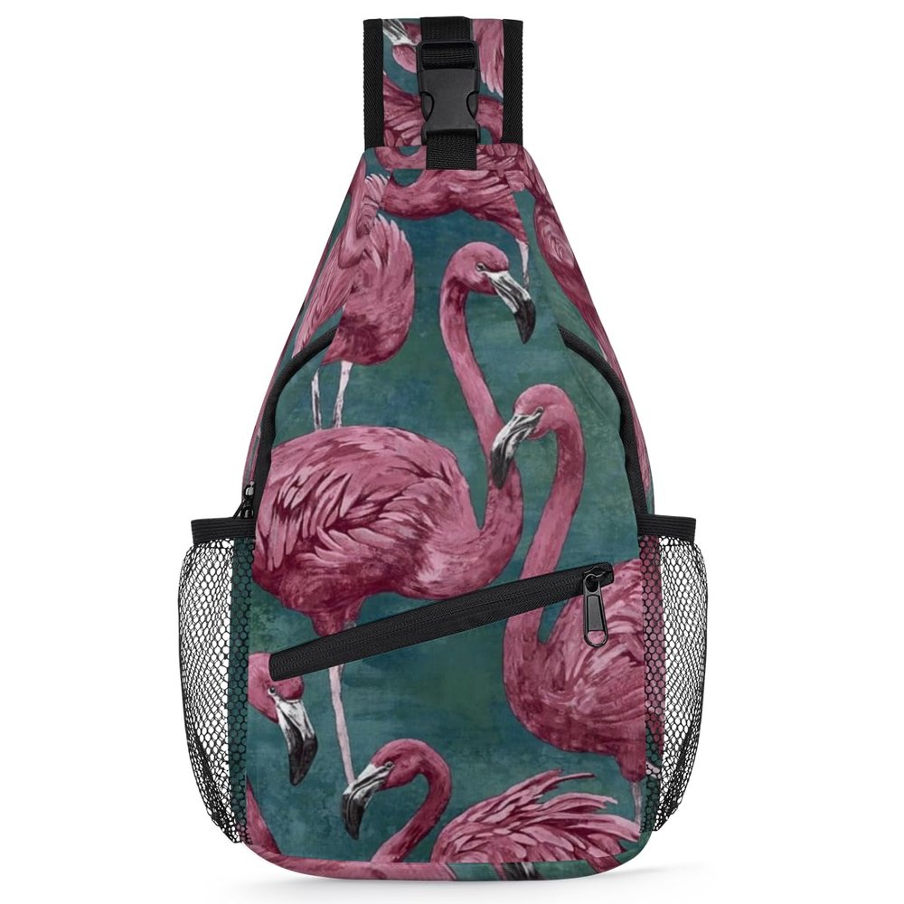 bisibuy Colorful Flamingos Sling Bag for Women Men Crossbody Sling Backpack Shoulder Bag Chest Bag Daypack for Travel Hiking Outdoor