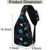 bisibuy Earth And Spacecraft Sling Bag for Women Men Crossbody Sling Backpack Shoulder Bag Chest Bag Daypack for Travel Hiking Outdoor view 2
