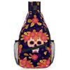 bisibuy Flower Skull Pattern Sling Bag for Women Men Crossbody Sling Backpack Shoulder Bag Chest Bag Daypack for Travel Hiking Outdoor view 1