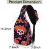 bisibuy Flower Skull Pattern Sling Bag for Women Men Crossbody Sling Backpack Shoulder Bag Chest Bag Daypack for Travel Hiking Outdoor view 2