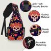 bisibuy Flower Skull Pattern Sling Bag for Women Men Crossbody Sling Backpack Shoulder Bag Chest Bag Daypack for Travel Hiking Outdoor view 3