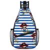 bisibuy Pirate Skull Blue Stripe Sling Bag for Women Men Crossbody Sling Backpack Shoulder Bag Chest Bag Daypack for Travel Hiking Outdoor view 1