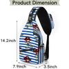 bisibuy Pirate Skull Blue Stripe Sling Bag for Women Men Crossbody Sling Backpack Shoulder Bag Chest Bag Daypack for Travel Hiking Outdoor view 2