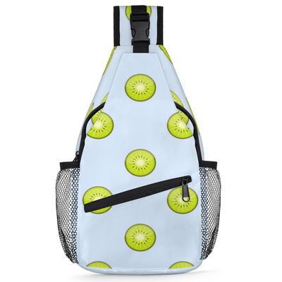 bisibuy Kiwi Fruit Pattern Sling Bag for Women Men Crossbody Sling Backpack Shoulder Bag Chest Bag Daypack for Travel Hiking Outdoor