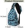 bisibuy Blue Leopard Pattern Sling Bag for Women Men Crossbody Sling Backpack Shoulder Bag Chest Bag Daypack for Travel Hiking Outdoor view 2