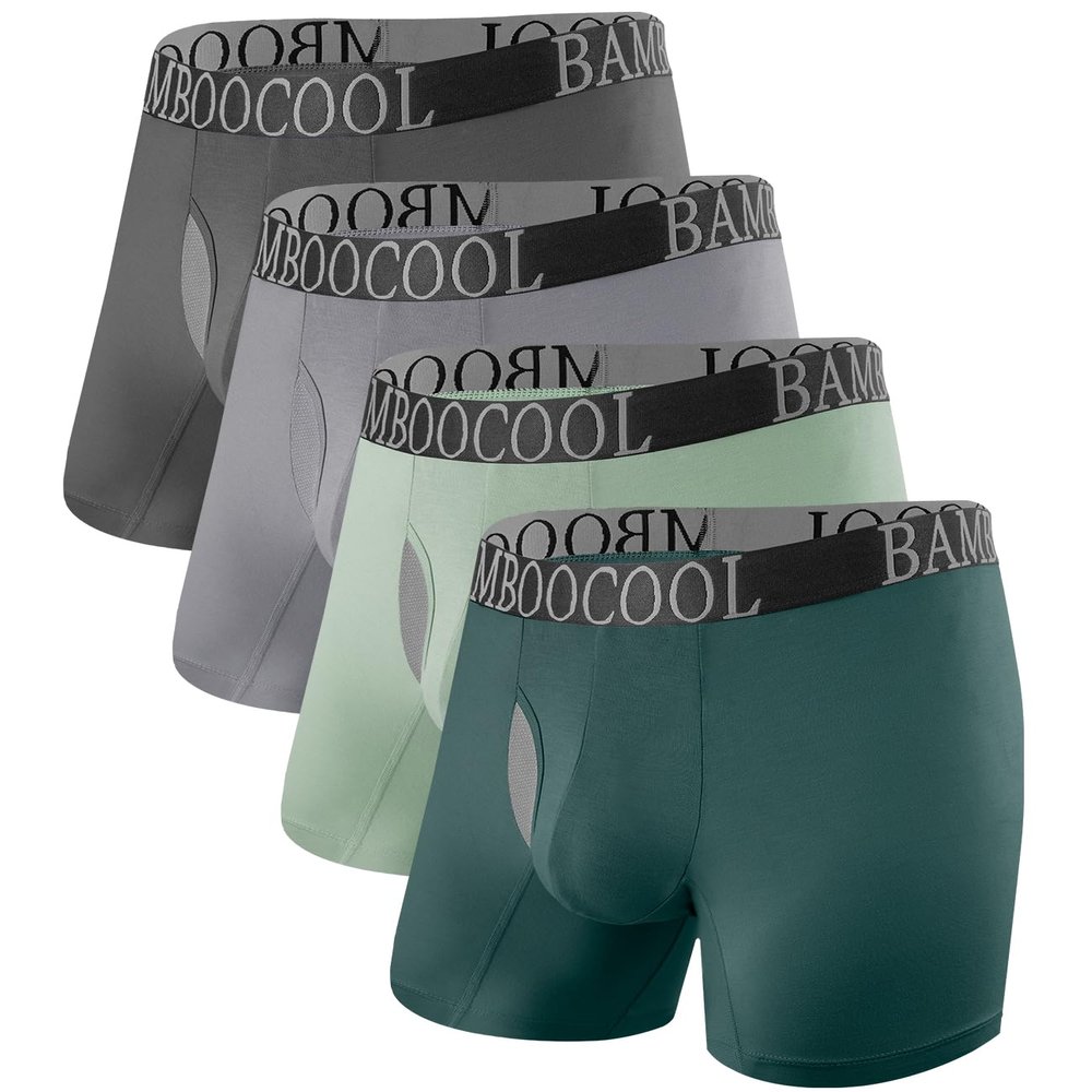 BAMBOO COOL BreezeBoo Men's Ultra Breathable Underwear Mesh Boxer Briefs with Lightwight Wasitband,No Ride Up,Multipack