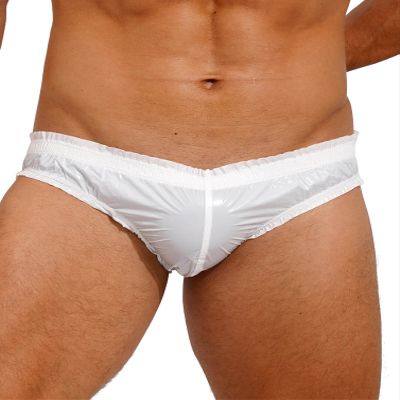 dPois Mens Swimming Briefs Waterproof Swim Underwear Boardshorts Trunks Briefs Shorts Pants Ivory XX-Large