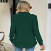 Micoson Christmas Tunic Tops to Wear with Leggings, Womens Winter Tops Long Sleeve Fashion Blouse Lapel V Neck Pullover Sweatshirt Green L view 2