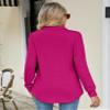 Micoson Swing Shirt, Womens Notch Neck Long Sleeve Cowl Neck Flowy Shirt Fall Hot Pink Tunic Tops for Leggings Classy Elegant Blouse M view 2