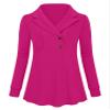 Micoson Swing Shirt, Womens Notch Neck Long Sleeve Cowl Neck Flowy Shirt Fall Hot Pink Tunic Tops for Leggings Classy Elegant Blouse M view 4