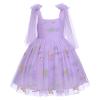 Toddler Baby Girls Floral Embroidery Ruffle Tulle Tutu Dress Kids Sleeveless Butterfly Birthday Christening Wedding Party Dresses Cake Smash Outfit Evening Gown Photo Shoot Purple Flowers 18-24 Months view 1