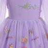 Toddler Baby Girls Floral Embroidery Ruffle Tulle Tutu Dress Kids Sleeveless Butterfly Birthday Christening Wedding Party Dresses Cake Smash Outfit Evening Gown Photo Shoot Purple Flowers 18-24 Months view 4