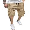 Dokotoo Men Mens Cargo Shorts Casual Linen Elastic 7 inch Drawstring Beach Hiking Jean Shorts with Pockets Knee Length Summer Shorts for Men Light Khaki 32 view 1