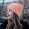 ZOORON 1&2 Packs Beanie for Men Women Men's Beanie Hat Acrylic Knit Cuff Beanie Cap Slouchy Knit Skull Cap Warm Winter hat Pink view 4