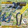 18 Heavy Duty Ground Anchors Screw in(1000lbs), Swing Set Earth Anchors Forged from High Strength Steel, Detachable Carabiner Design, High Wind Trampoline Stakes for Tents, Canopies, Sheds etc view 2