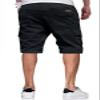 Dokotoo Men Mens Cargo Shorts Casual Linen Elastic 7 inch Drawstring Jogger Beach Hiking Jean Shorts with Pockets Knee Length Summer Shorts for Men Black 32 view 2