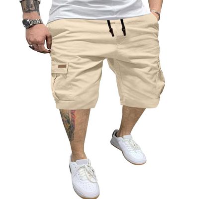Dokotoo Men Mens Casual Cargo Shorts Big Tall Knee Length Linen Shorts Authentics Jean Outdoor Hiking Multi Pockets Stretch Beach Hiking Shorts Apricot 40