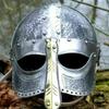 Viking Mask Helmet 18 Gauge SCA LARP Medieval Hardened Fannar Viking Helmet Silver Polish view 4