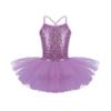 YOOJOO Kids Girls Sequins Camisole Ballet Dance Dress Tutu Skirted Leotard Ballerina Dancewear Costumes for Toddlers Purple 5-6 Years view 1