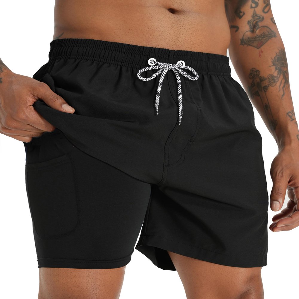 APTRO Men's Swim Trunks with Compression Liner 5 Inch Bathing Suit Beach Swimsuits #C199 S